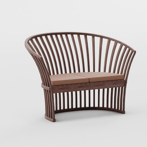 Curved Chair Outdoor Furniture Models Blenderkit