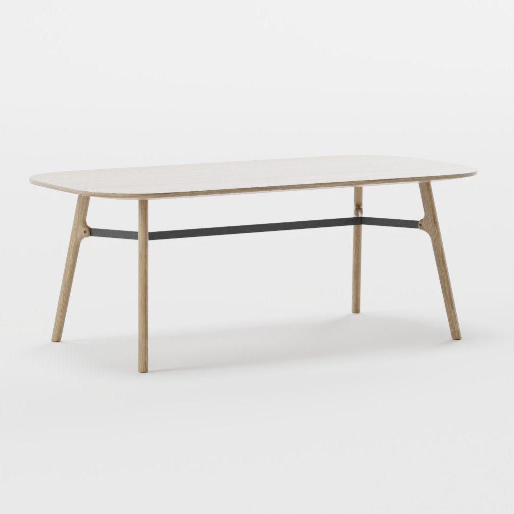 Oak Dining Table FREE Tables Models BlenderKit