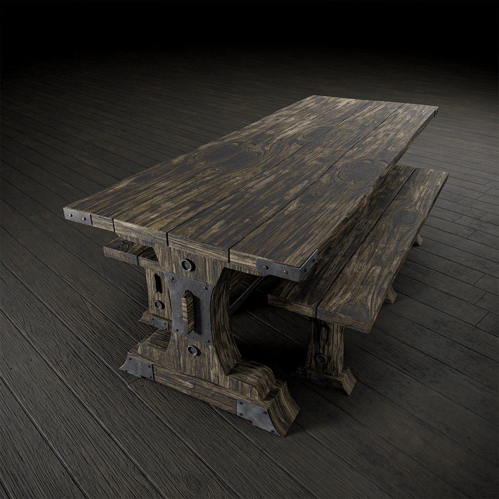 Wooden Table Tables Models Blenderkit