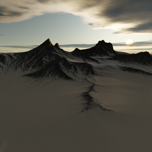 Snow Mountain Landscape Type3 5 Terrains Models BlenderKit