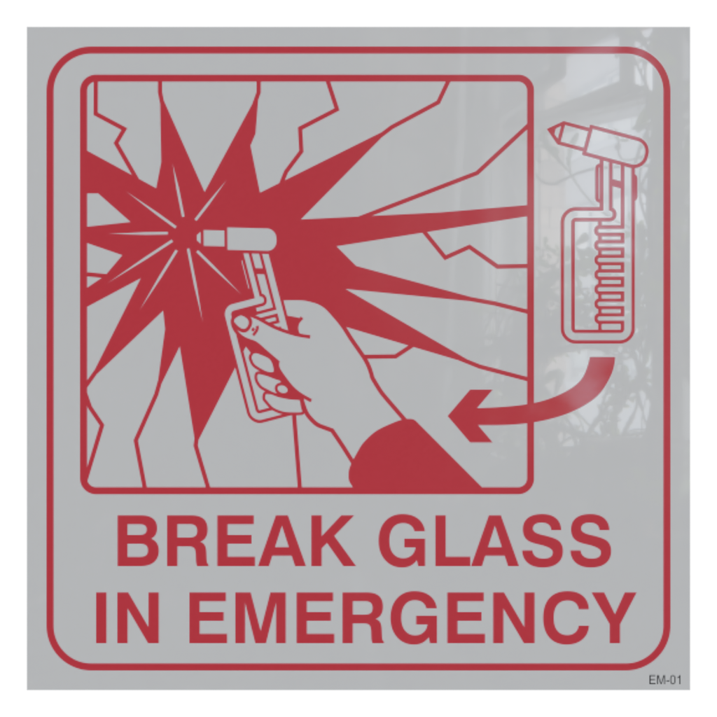 Sticker Break Glass In Emergency Free Signs Models Blenderkit