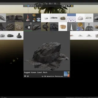 Type sea rock into the search bar and download them into the scene.