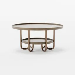 Circular double-layer coffee table