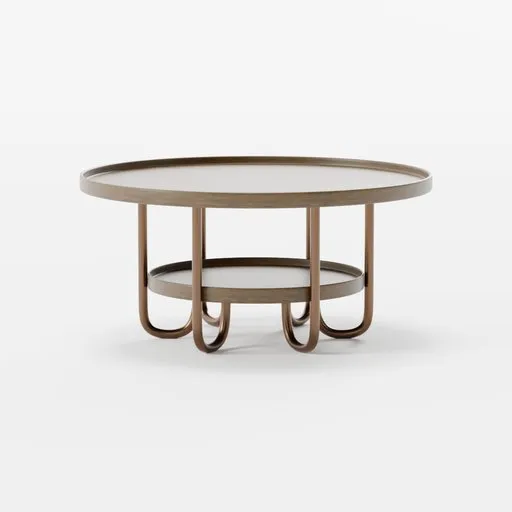 Circular double-layer coffee table