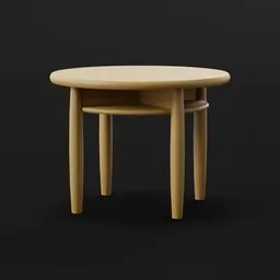 "Scandinavian-style Cafe Playtable: a low poly 3D model with a wooden base and black background, perfect for creating realistic scenes in Blender 3D. Designed for heavy use, this robust gaming table is ideal for adding a touch of Nordic charm to your virtual restaurant or bar settings."