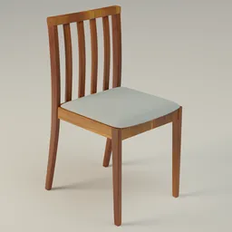 Low poly subdiv 3D model of a modern chair, compatible with Blender Cycles and Eevee rendering engines.