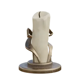 Realistic 3D candle model with detailed textures for Blender rendering, suitable for interior visualization.