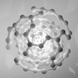 Abstract White Molecular Spiral