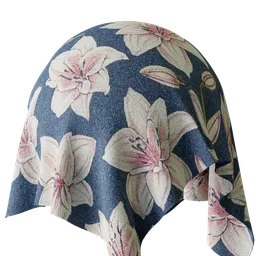 Blue and Pink Floral Patterned Fabric