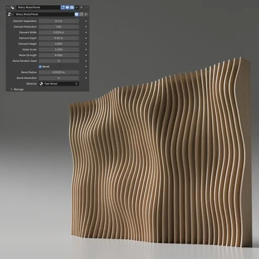 Wavy Wood Panel Wall