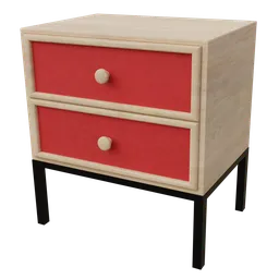Lowpoly Drawer 3D model with realistic textures, ideal for Blender 3D and virtual interior design.