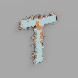 Rough metal Letter T