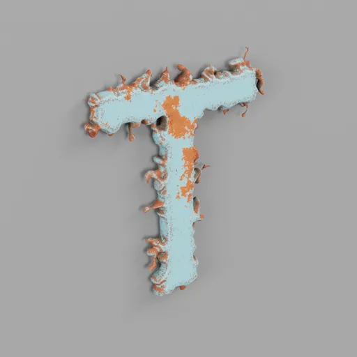 Rough metal Letter T