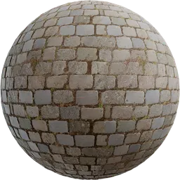 High-quality cobblestone PBR material texture for 3D rendering, created by Rob Tuytel.