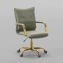 Leather Task Chair with Padded Arms
