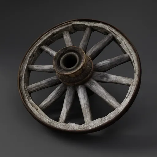 Old Wooden Wagon Wheel