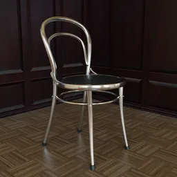 "Modern Era Chair, with chrome and leather materials, 3D model for Blender 3D software."