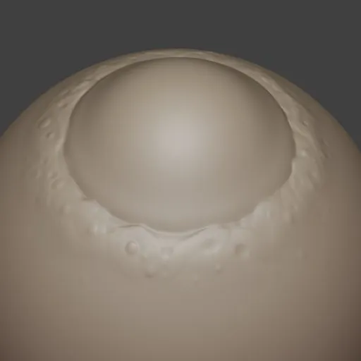 Blender 3D skin bump brush thumbnail showcasing detailed sculpting effect for creating textured animal skin surfaces.