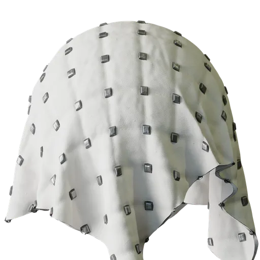 Medieval Studded White Fabric
