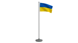Low-poly 3D Ukrainian flag model, optimized for Blender CG visualization with quad meshes, suitable for exterior rendering.