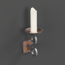 Wall candle holder Low-Poly