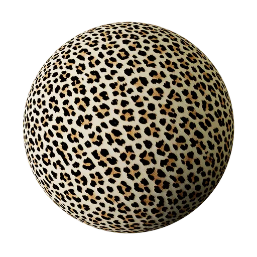 High-resolution leopard print PBR material for 3D texturing in Blender, suitable for clothing and wallpapers.