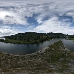 River Aerial Clouds Sky Day