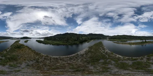 River Aerial Clouds Sky Day