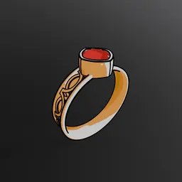 Stylized Toon Ornamental Ring