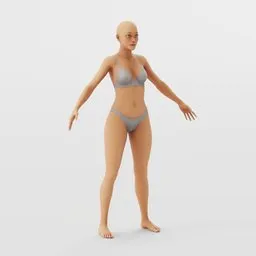 Stylized Female Base Mesh Rigged