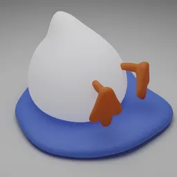 Detailed 3D model of duck-shaped children's nightlight, perfect for Blender rendering, with a playful design.
