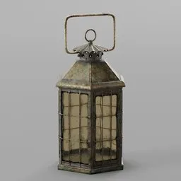 Rusty copper lantern