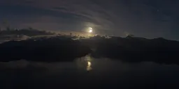 Large Moon Aerial Mountain Night