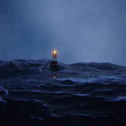 Ocean waves animation with rain