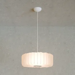 TEC07 White Fabric Pendant Lamp