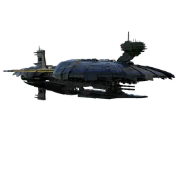 Detailed 3D model of a space frigate for Blender, inspired by Clone Wars, with intricate design elements.