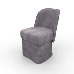 Alt text: "Rianne chair - a modern regular chair with 4k textures, created in Blender 3D. The chair features a sleek design with a dark grey seat and is made from old stone. Perfect for any interior design project."