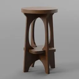 Wooden High Bar Stool