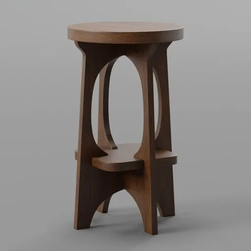 Wooden High Bar Stool
