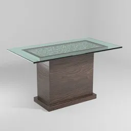 Glass Table with Stones
