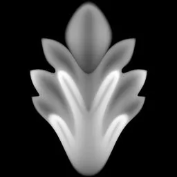 Detailed 3D sculpting brush imprint for intricate ornamentation in interior decor, jewelry, and game character design.