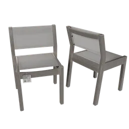 Detailed 3D rendering of a modern gray Portside outdoor dining chair for professional Blender 3D design use.