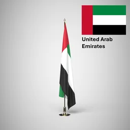 UAE Ceremonial flag on stand