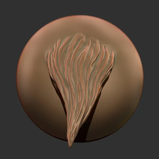 Detailed fur sculpting brush pattern for 3D models, ideal for creating realistic hair, beards, and textured surfaces in Blender.
