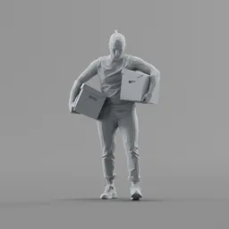 Lowpoly Male Walking