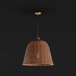 Woven Rattan Bell Pendant Light