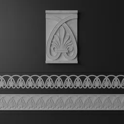Plaster palmette ornament
