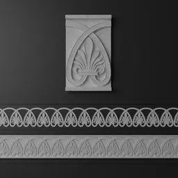 Plaster palmette ornament