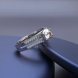 High-quality 3D model of a realistic diamond ring, designed in Blender, ideal for jewelry visualizations.