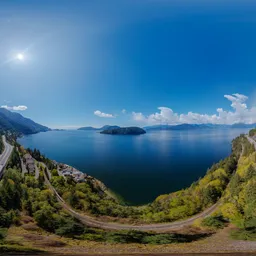 Aerial Mountain Landscape by Ocean 17k